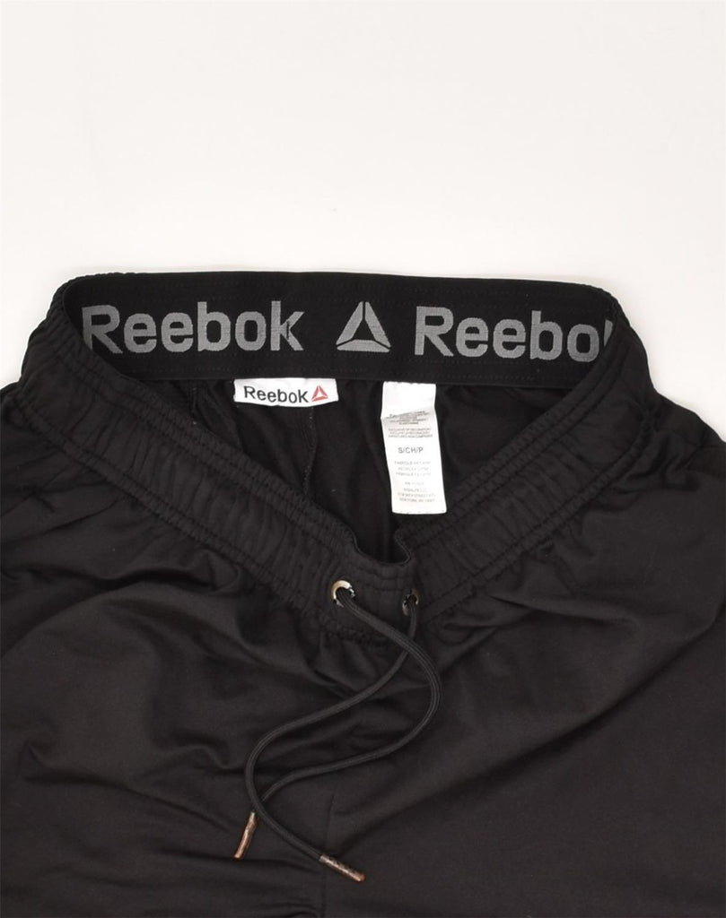 REEBOK Mens Tracksuit Trousers Joggers Small Black Polyester | Vintage Reebok | Thrift | Second-Hand Reebok | Used Clothing | Messina Hembry 