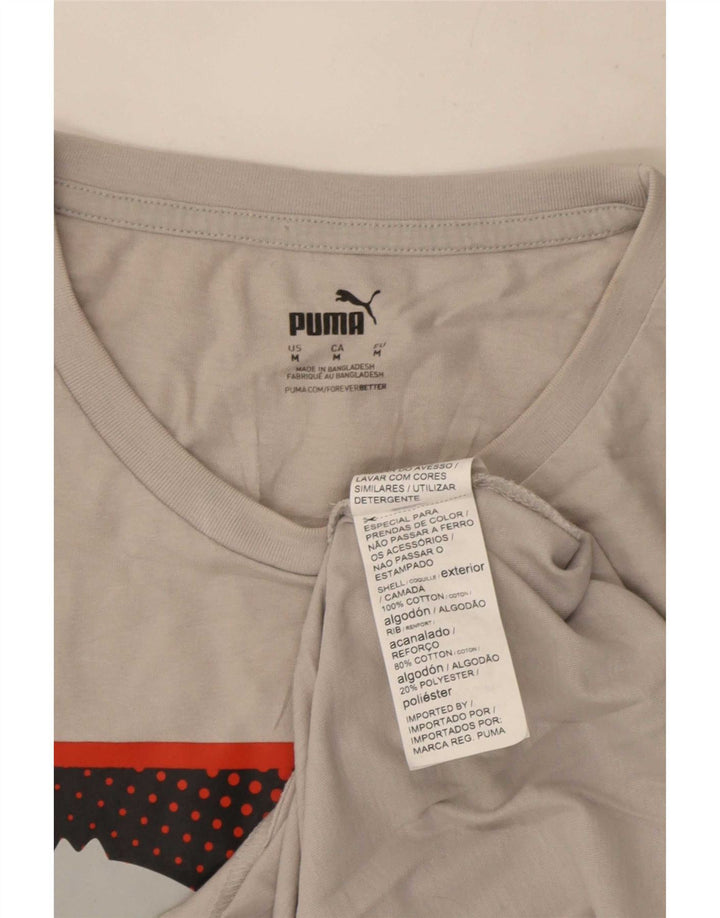 Puma Mens Graphic T-Shirt Top Medium Grey Cotton