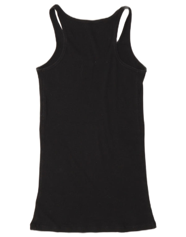 Guess Womens Graphic Vest Top UK 8 Small Black Cotton