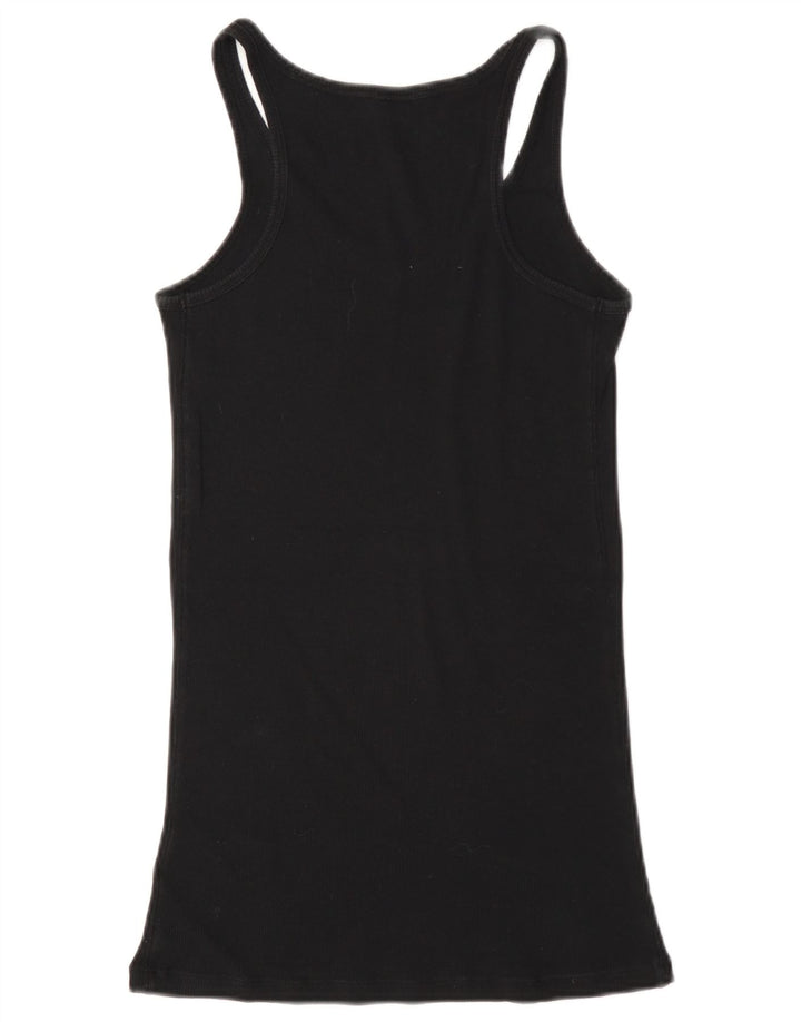 Guess Womens Graphic Vest Top UK 8 Small Black Cotton