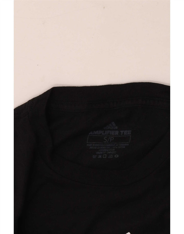 Adidas Mens Graphic Top Long Sleeve Small Black Cotton