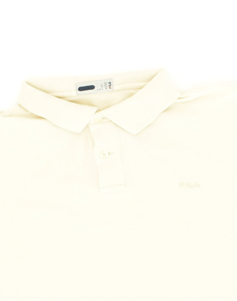 FILA Mens Polo Shirt IT 50 Medium Off White Cotton | Vintage Fila | Thrift | Second-Hand Fila | Used Clothing | Messina Hembry 