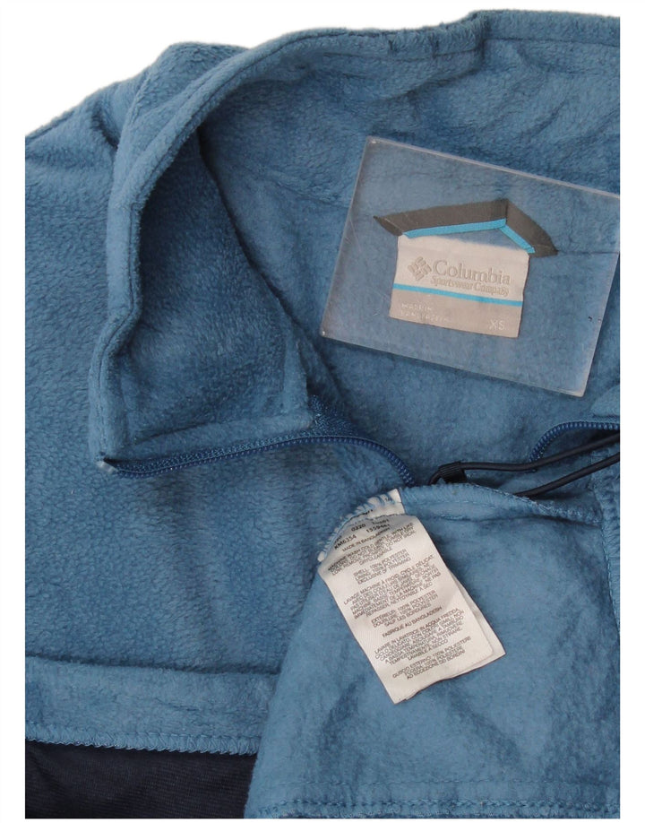 Columbia Womens Oversized Fleece Jacket UK 6 XS Blue Polyester