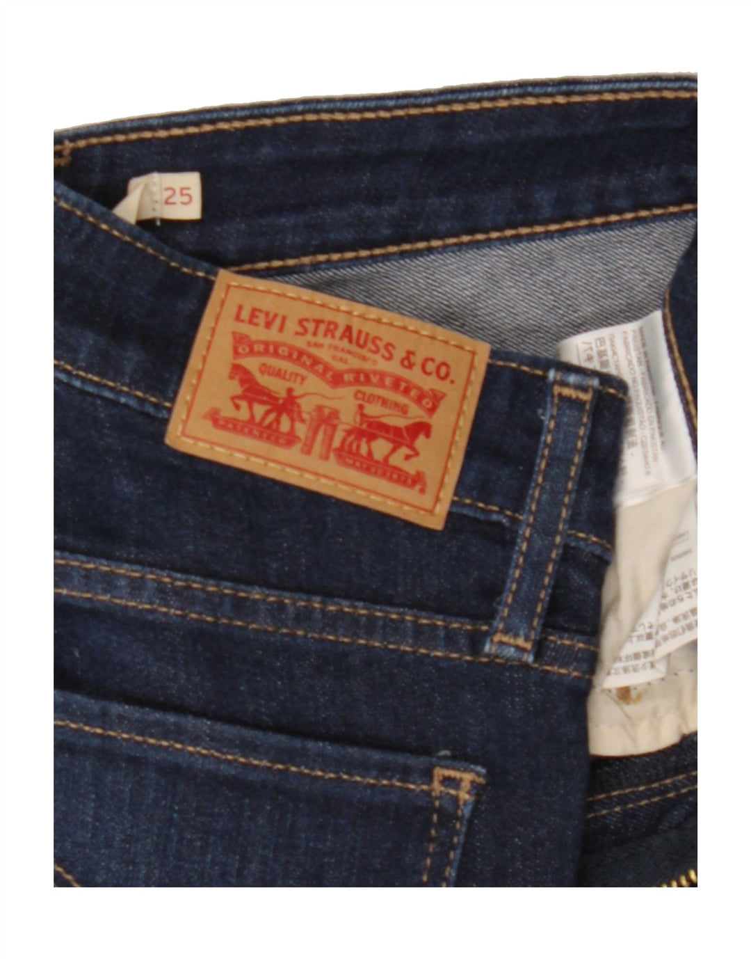 LEVI'S Womens 712 Slim Jeans W25 L25 Navy Blue Cotton Vintage Levi's and Second-Hand Levi's from Messina Hembry 