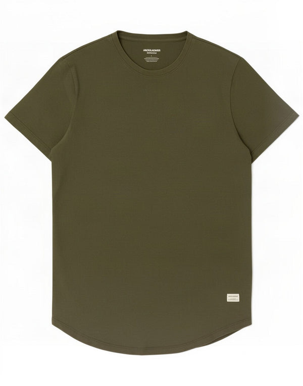 Jack & Jones Mens T-Shirt Top Large Khaki Cotton