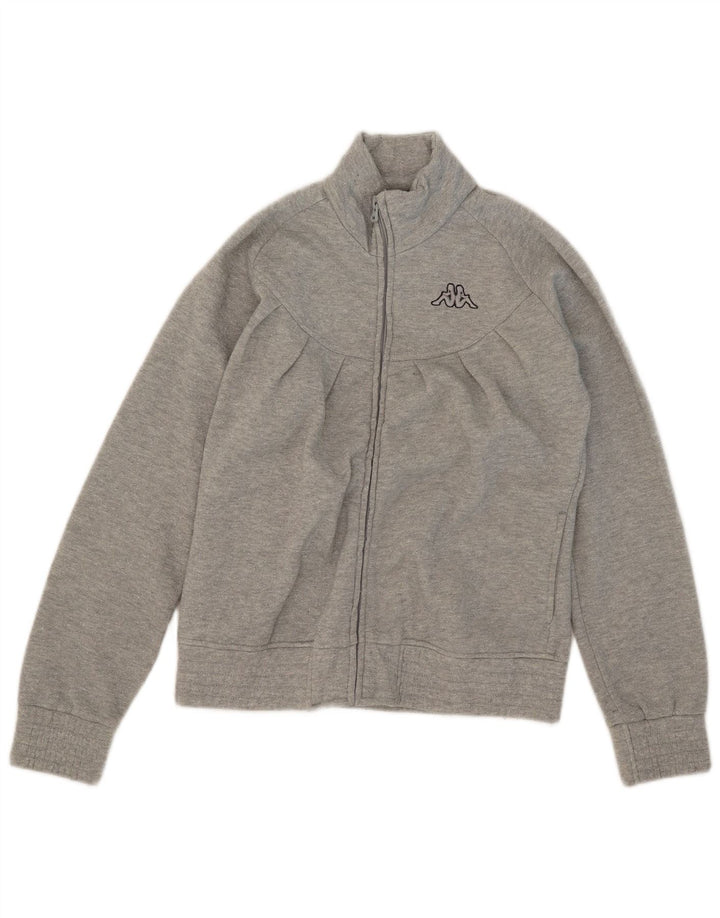 Kappa Womens Tracksuit Top Jacket UK 14 Large Grey Polyester