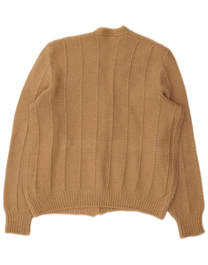 Vintage Womens Cardigan Sweater UK 14 Large Beige