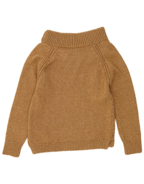 Massimo Dutti Womens Boat Neck Jumper Sweater UK 14 Medium Brown Acrylic