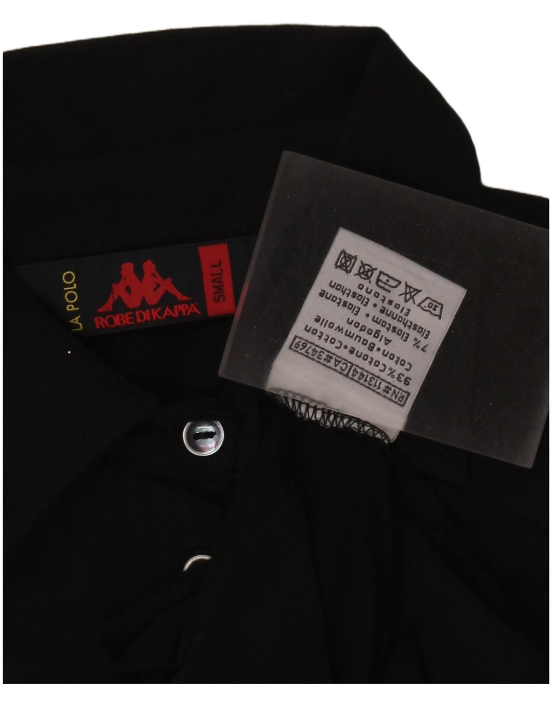 KAPPA Womens Polo Shirt UK 8 Small Black Cotton