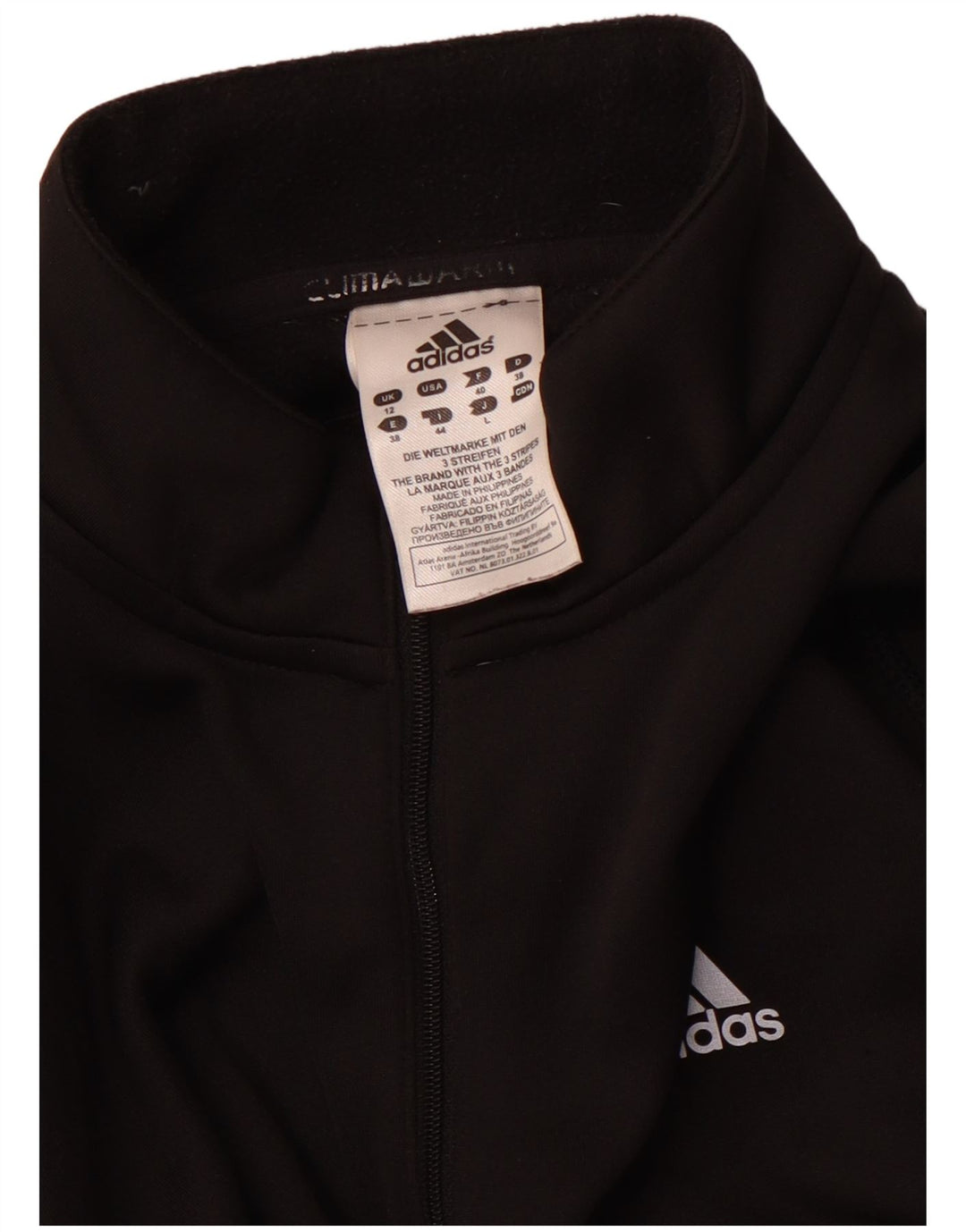 ADIDAS Womens Climawarm Pullover Tracksuit Top UK 12 Medium  Black