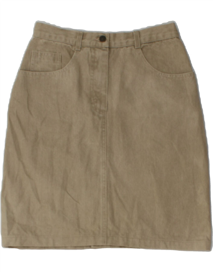 TRUSSARDI Womens Denim Skirt IT 44 Medium W30  Beige Cotton Vintage Trussardi and Second-Hand Trussardi from Messina Hembry 
