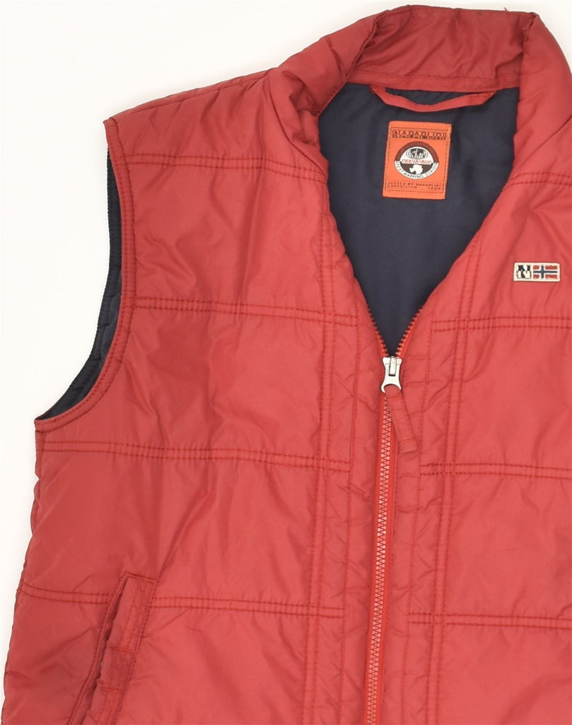 NAPAPIJRI Boys Graphic Padded Gilet 11-12 Years Red Nylon | Vintage Napapijri | Thrift | Second-Hand Napapijri | Used Clothing | Messina Hembry 