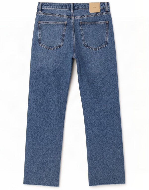 Zara Womens Straight Jeans EU 36 XS W26 L29 Blue Cotton