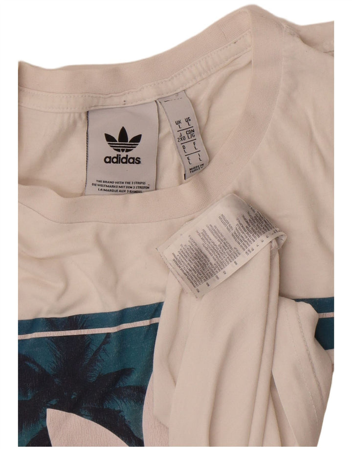 Adidas Mens Graphic T-Shirt Top Large White Cotton
