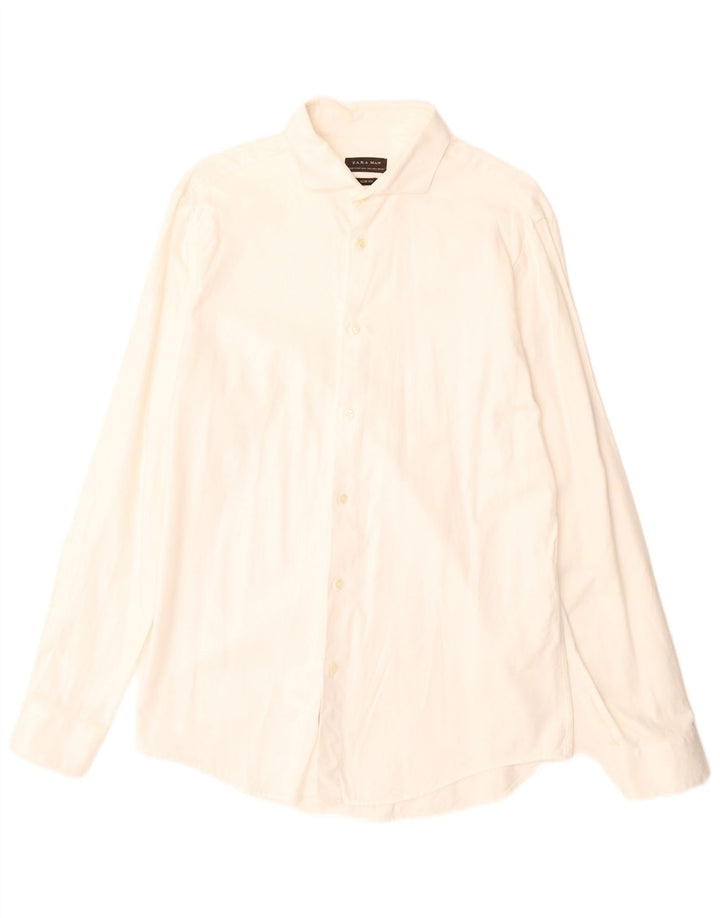 Zara Mens Slim Fit Shirt Large White