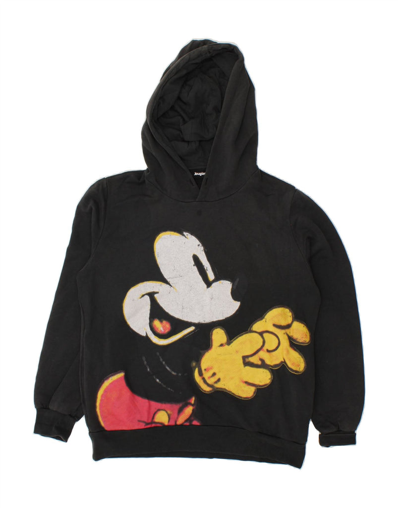 DESIGUAL Mens Mickey Mouse Graphic Hoodie Jumper Small Black Vintage Desigual and Second-Hand Desigual from Messina Hembry 