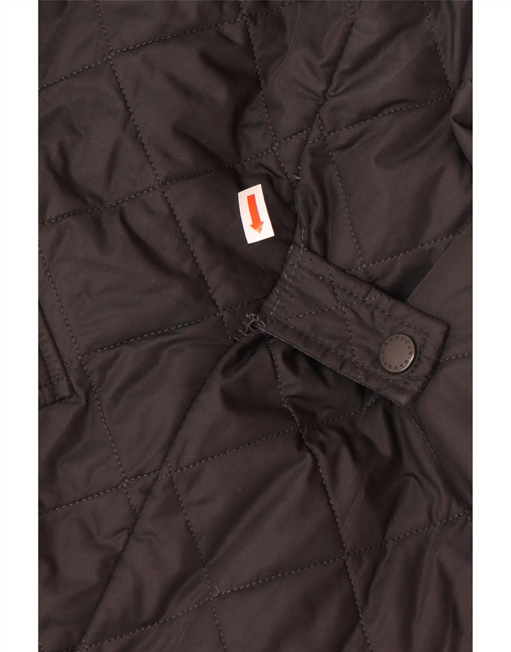 BARBOUR Mens Quilted Jacket UK 36 Small Black Polyester