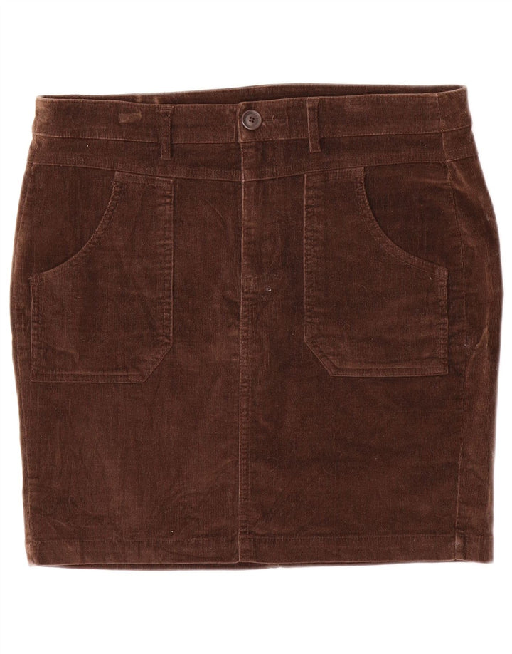 Benetton Womens Mini Corduroy Skirt IT 44 Medium W32 Brown Cotton