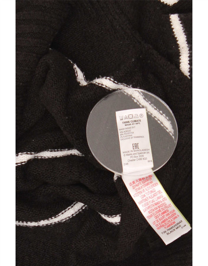 Marks & Spencer Womens Turtle Neck Jumper Sweater UK 14 Medium Black