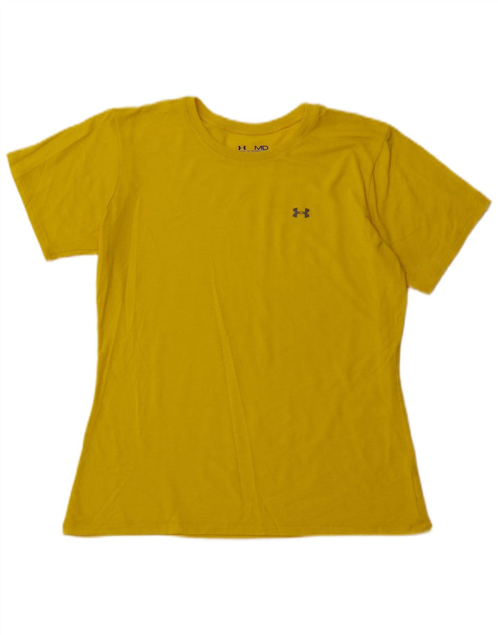 Under Armour Womens T-Shirt Top UK 12 Medium Yellow Polyester