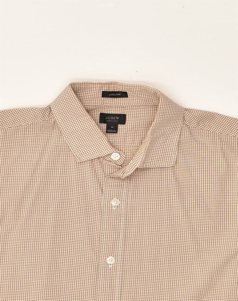 J. CREW Mens Ludlow Shirt Medium Beige Check Cotton | Vintage J. Crew | Thrift | Second-Hand J. Crew | Used Clothing | Messina Hembry 