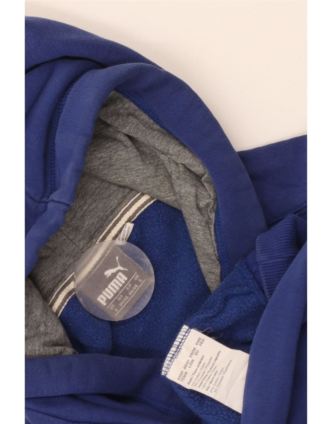 Puma Mens Graphic Hoodie Jumper Small Blue Cotton