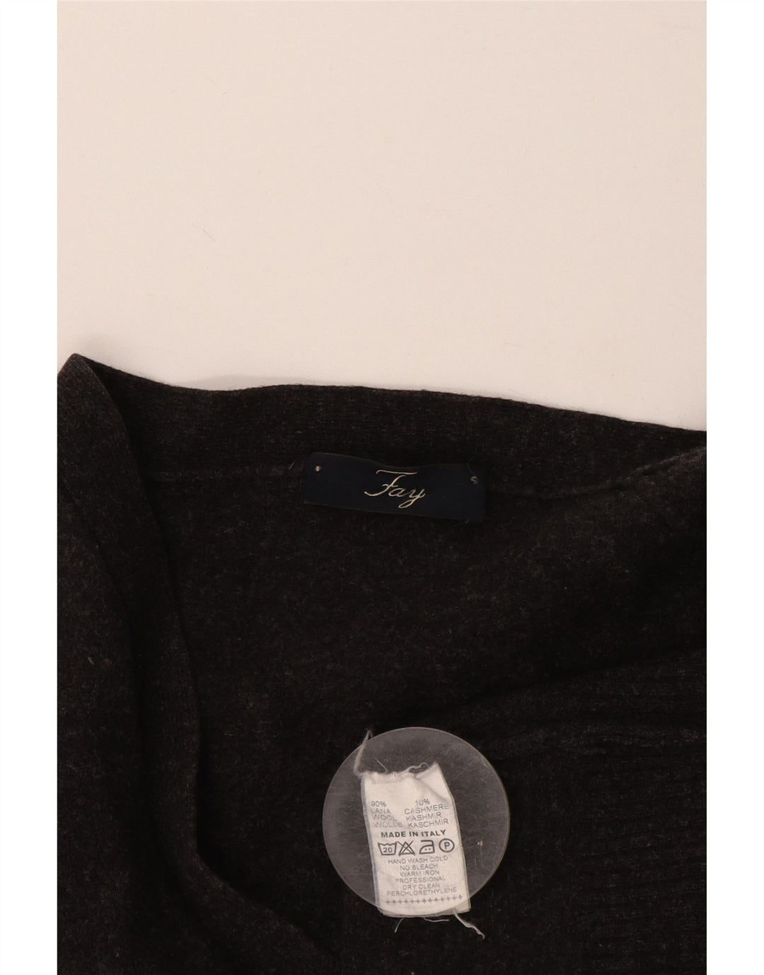 Fay Mens Cardigan Sweater Small Grey Wool