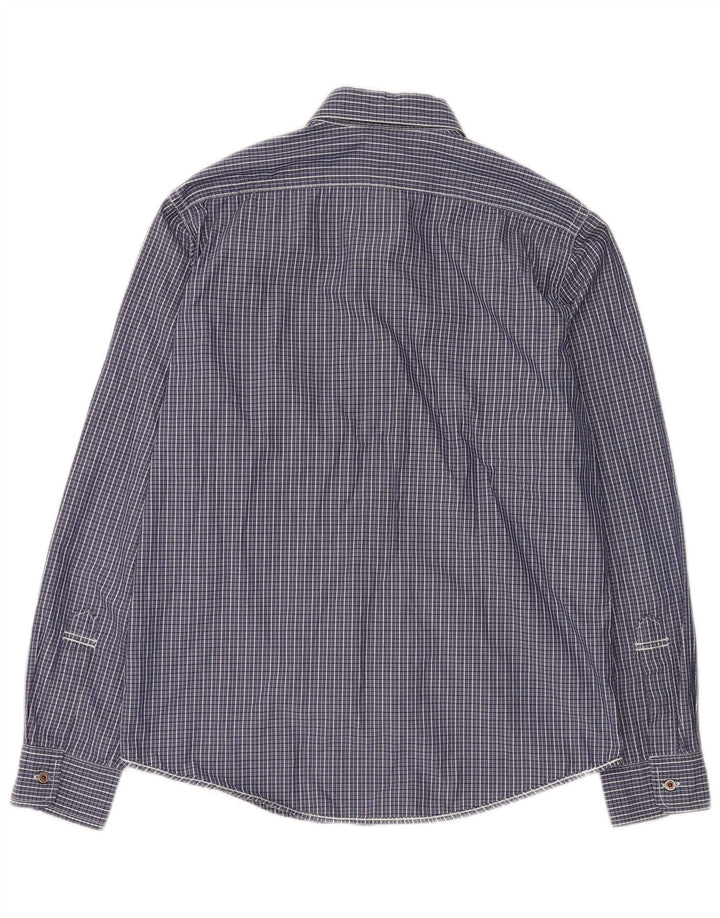 RALPH LAUREN Mens Shirt Medium Blue Gingham Cotton