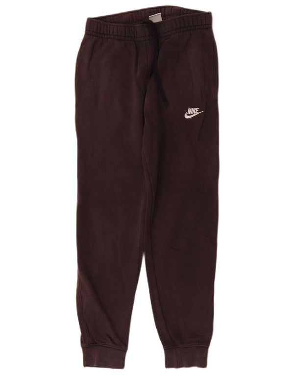 Nike Womens Tracksuit Trousers Joggers UK 10 Small Maroon Cotton Sports