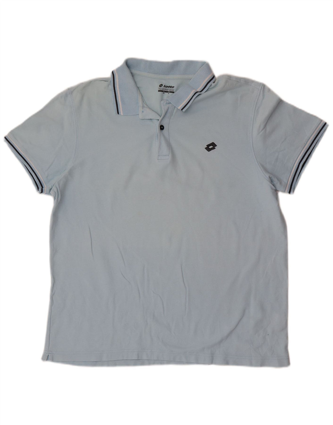 Lotto Mens Polo Shirt XL Blue Striped