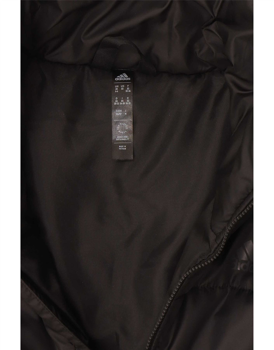 Adidas Womens Crop Padded Jacket UK 4/6 XS Black