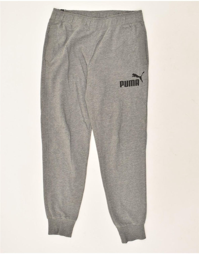 PUMA Mens Graphic Tracksuit Trousers Joggers Large Grey | Vintage Puma | Thrift | Second-Hand Puma | Used Clothing | Messina Hembry 