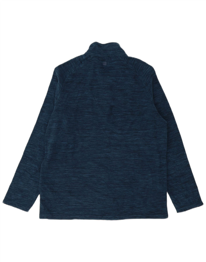 Mountain Warehouse Mens Zip Neck Fleece Jumper Large Navy Blue Flecked