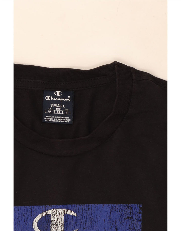 Champion Mens Graphic T-Shirt Top Small Black
