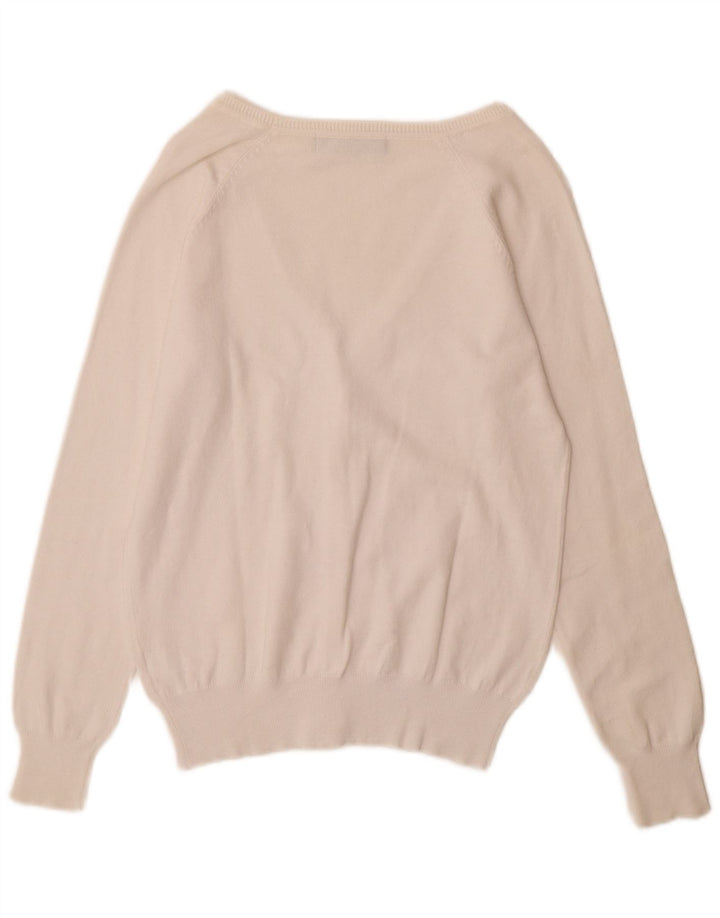 Zara Womens Cardigan Sweater UK 14 Large White Cotton