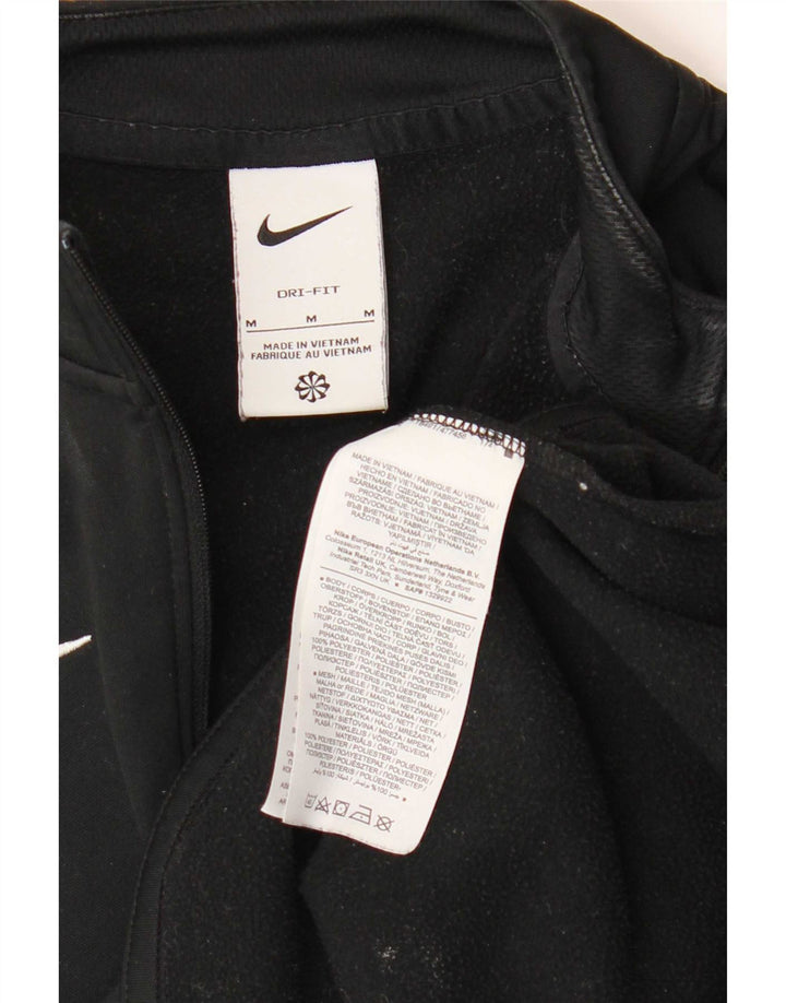 Nike Womens Dri Fit Sweatshirt Jumper UK 14 Medium Black Colourblock