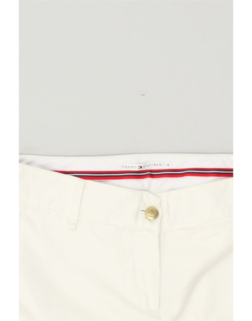 TOMMY HILFIGER Womens Capri Trousers US 8 Medium W30 L20 White Cotton | Vintage Tommy Hilfiger | Thrift | Second-Hand Tommy Hilfiger | Used Clothing | Messina Hembry 