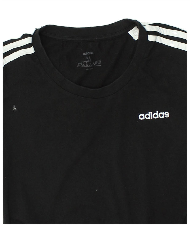 ADIDAS Womens T-Shirt Top UK 12/14 Medium Black Cotton | Vintage Adidas | Thrift | Second-Hand Adidas | Used Clothing | Messina Hembry 