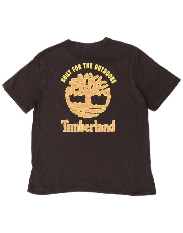 Timberland Mens Athletic Fit  Graphic T-Shirt Top Large Black Cotton