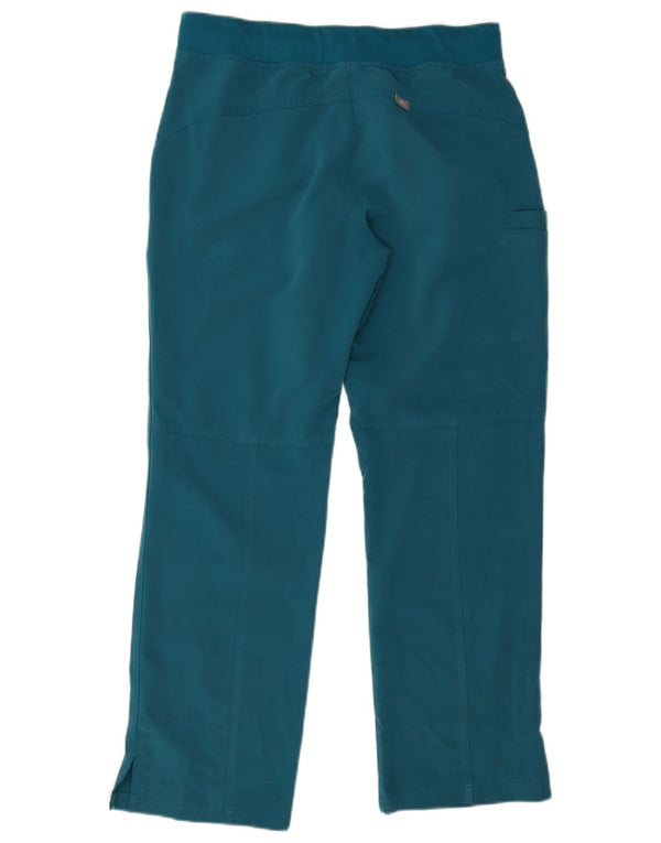 Figs Womens Straight Cargo Trousers Medium W30 L28 Blue Polyester
