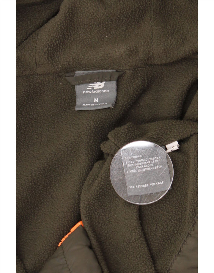 New Balance Womens Hooded Windbreaker Jacket UK 14 Medium Khaki Polyester