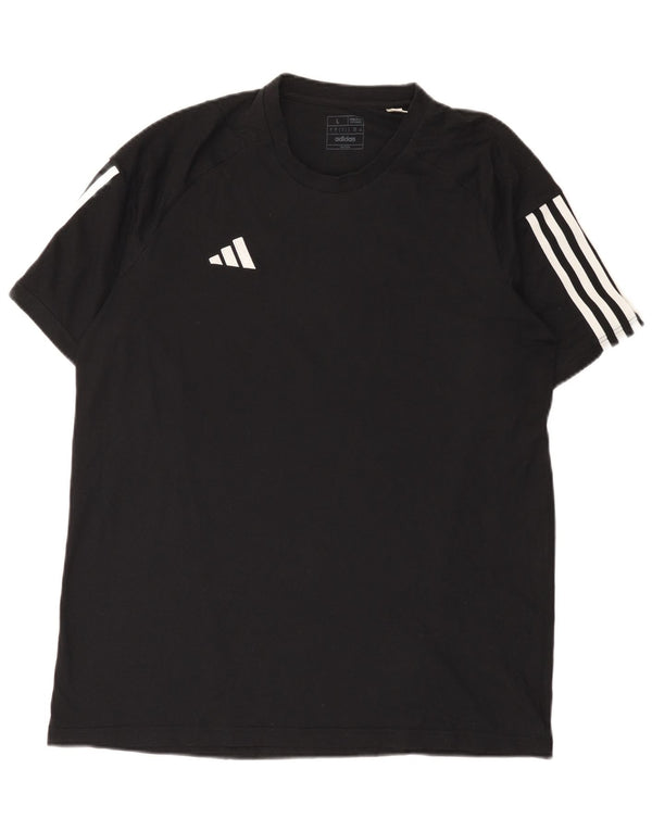 Adidas Mens Regular Fit T-Shirt Top Large Black Cotton