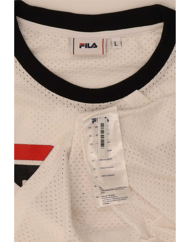 Fila Womens Graphic T-Shirt Top UK 16 Large White Polyester