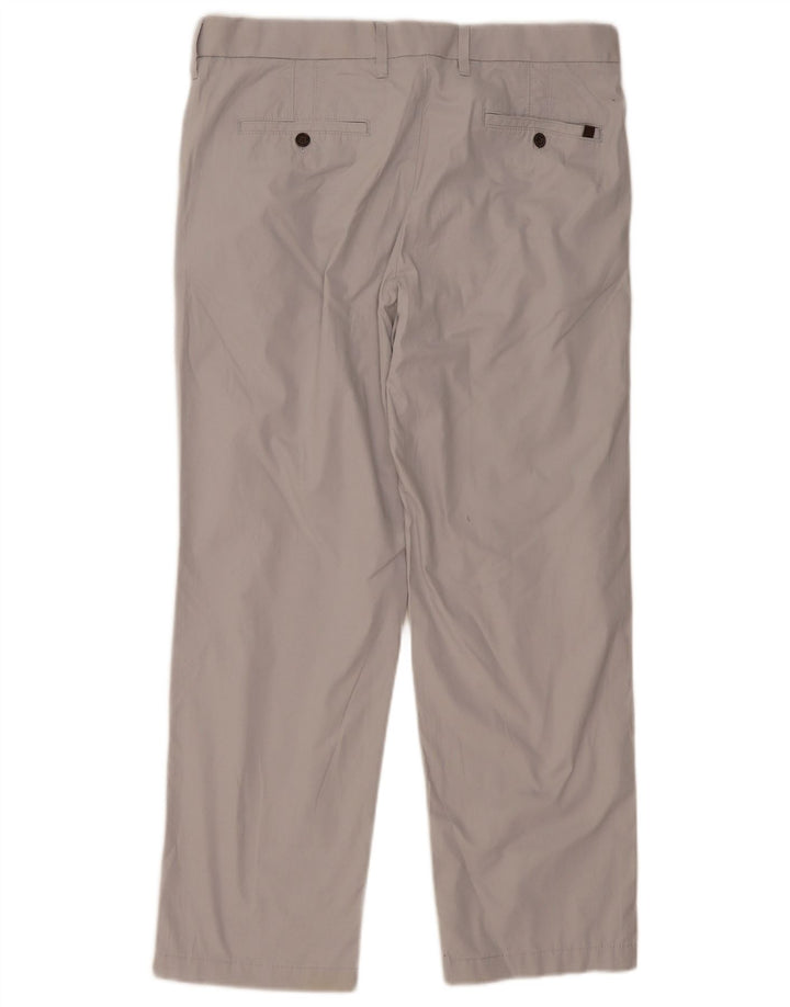 Marks & Spencer Mens Straight Chino Trousers W34 L29 Grey Cotton
