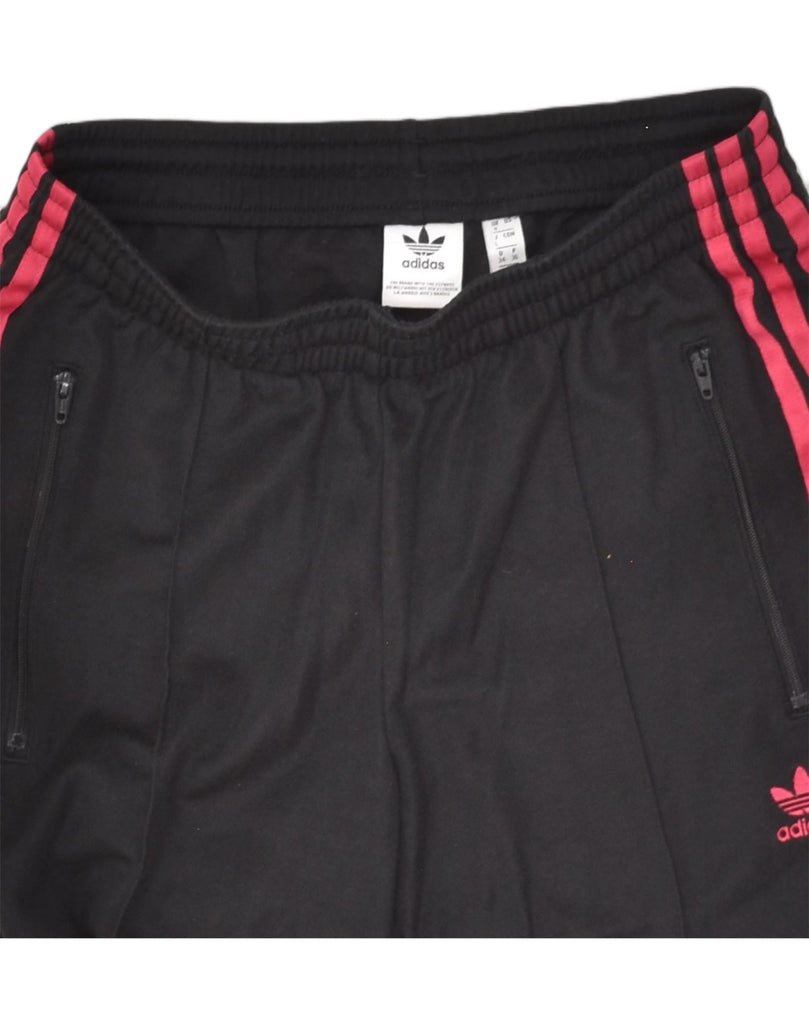 ADIDAS Womens Tracksuit Trousers UK 8 Small Black Cotton | Vintage Adidas | Thrift | Second-Hand Adidas | Used Clothing | Messina Hembry 