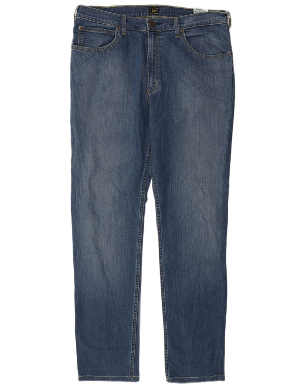 Lee Mens Brooklyn Straight Jeans W36 L32 Blue Cotton
