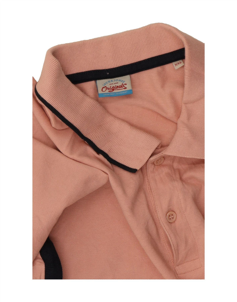 JACK & JONES Mens Polo Shirt 2XL Pink Cotton Vintage Jack & Jones and Second-Hand Jack & Jones from Messina Hembry 