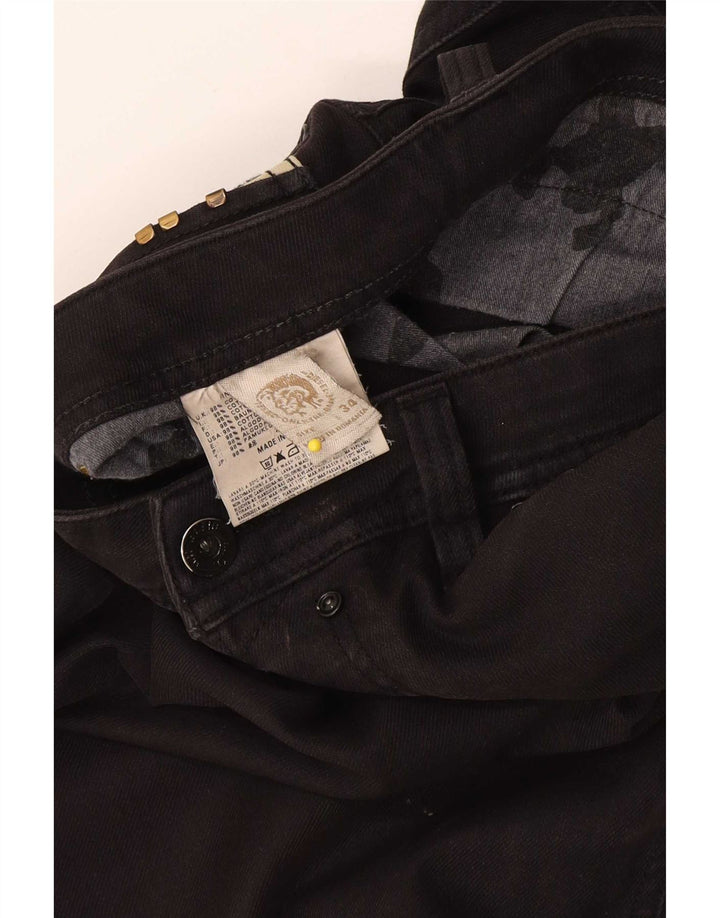 Diesel Mens Slim Jeans W34 L34 Black Cotton