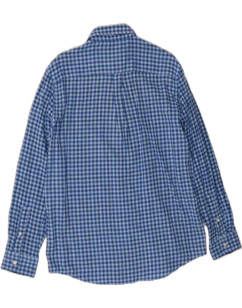 CHAPS Mens Flannel Shirt Medium Blue Gingham Cotton Vintage Chaps and Second-Hand Chaps from Messina Hembry 