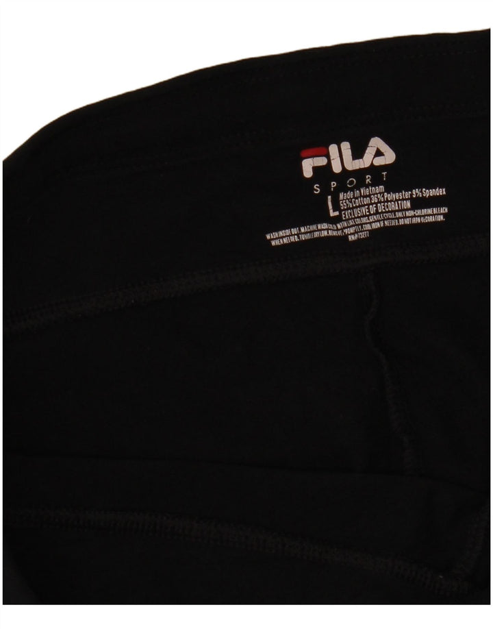 FILA Womens Tracksuit Trousers UK 14 Large  Black Cotton